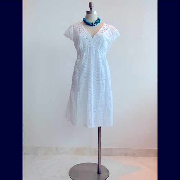 BCBG Dresses & Skirts - Cute Cool Eyelet Dress by BCBG White Sz Med-Lg